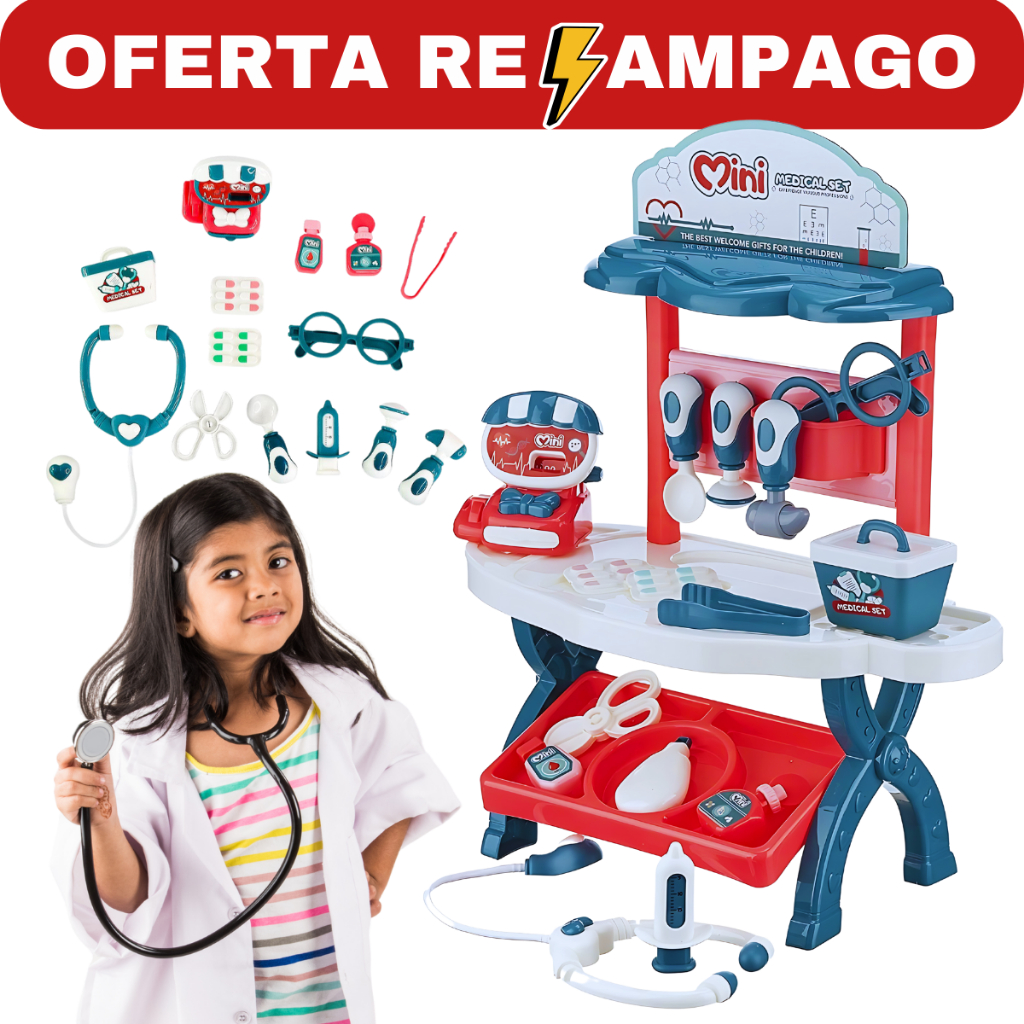 Kit Brinquedo Médico 25 peças Completo Medica Clinica Infantil ...