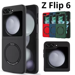 Capinha Capa Para Z Flip 6 Magsafe Magnética Suporte Anel Protetora Silicone Anti Impacto Case Flip