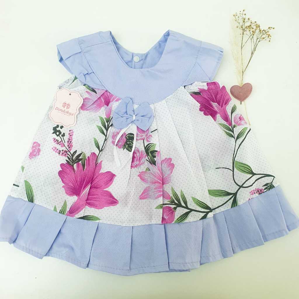 Vestido de Bebe Menina Estampas Florais Roupa de Bebê Festa até 1 ano ...