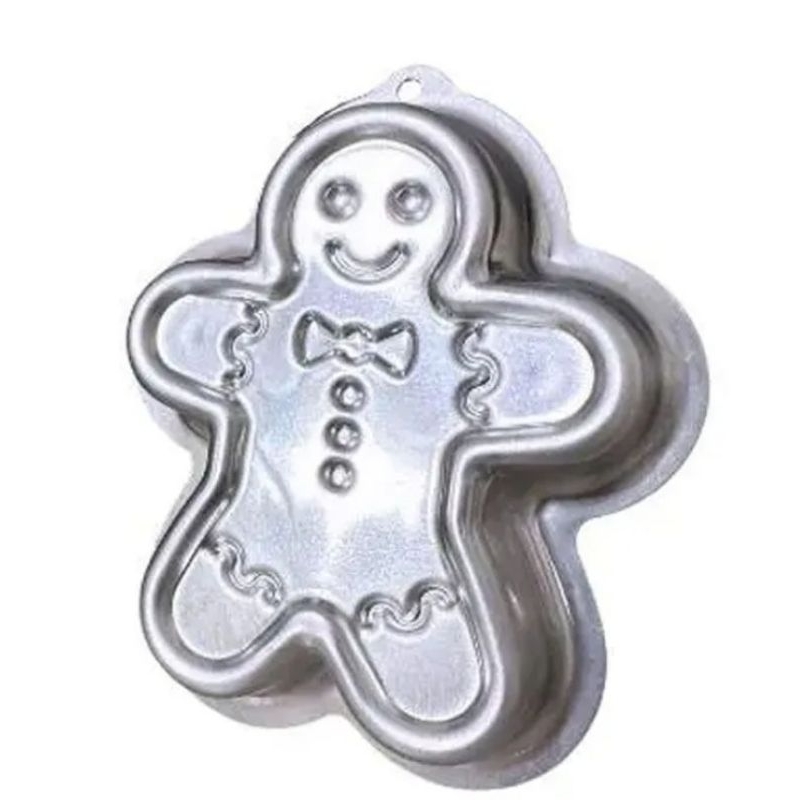Forma Boneco gengibre Natal alumínio P 12 cm caparroz