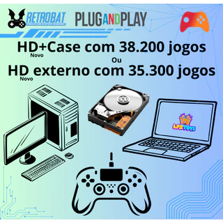 HD de jogos com 500GB Retrobat & Playnite possui +/- 38000 Jogos Retro para PC e Laptop