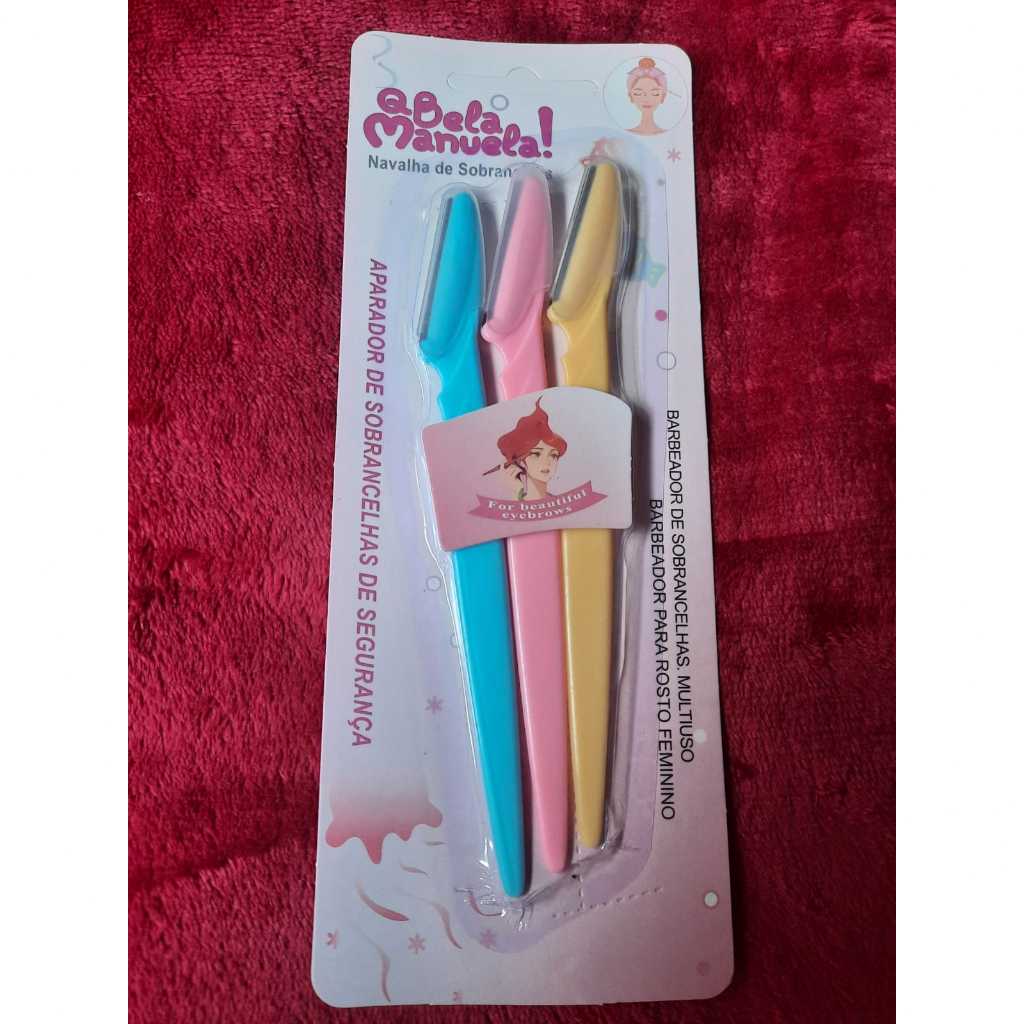 Kit com 03 Navalhas para Sobrancelha