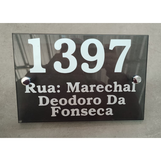 Numero residenciais em vidro 8mm