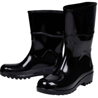Bota Botinha Emborrachada Galocha Chuva Limpeza Pesca Motoqueiro PVC Cano Médio Preta Com Forro em Oferta na Shopee