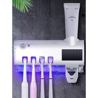 KIT Aplicador Pasta de Dente Dispenser Porta Escovas Com E Sem Esterilizador UV