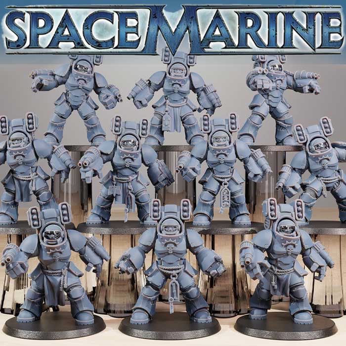 Colecao Warhammer 40k Space Marines Robos Socratis Support Vanguard Miniaturas Proxy RPG Pintura