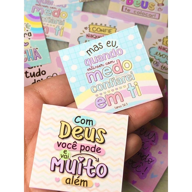 Mini cartões- tags com mensagens bíblicas | Shopee Brasil