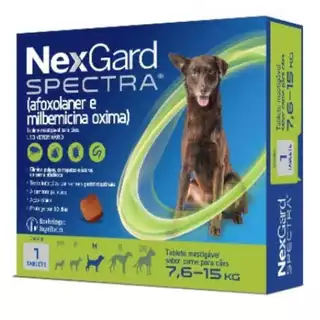 NexGard Spectra para Cães de 7,6 a 15 Kg - 1 Tablete