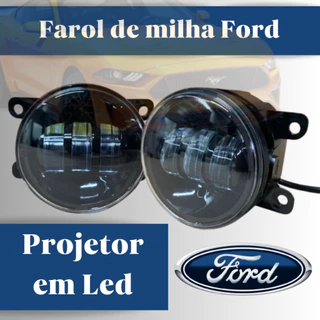 Kit Farol Milha com projetor ASX Led 5000 Lumens 40w 6000k Universal - 2 Peças Ford Fiesta Ka focus