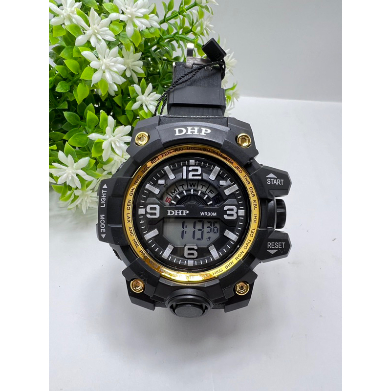 Relógio Digital DHP masculino Esportivo A Prova D' Água Pulseira preto ...