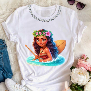 CAMISETA CAMISA BLUSA T-SHIRT FEMININA DESENHO ANIMADO MOANA MODELOS COM E SEM PEDRARIAS NA GOLA