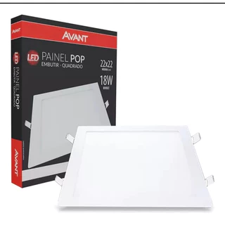 Painel Plafon Led Luminária Alumínio Embutir 18w Branca Fria Avant Bivolt