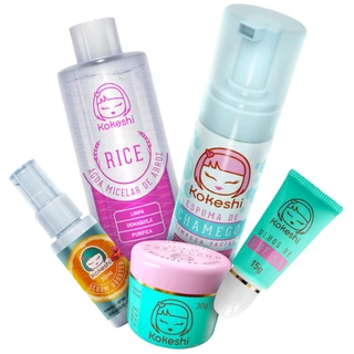 Kit Skincare 5 Produtos Skincare Kokeshi Limpeza Hidratação