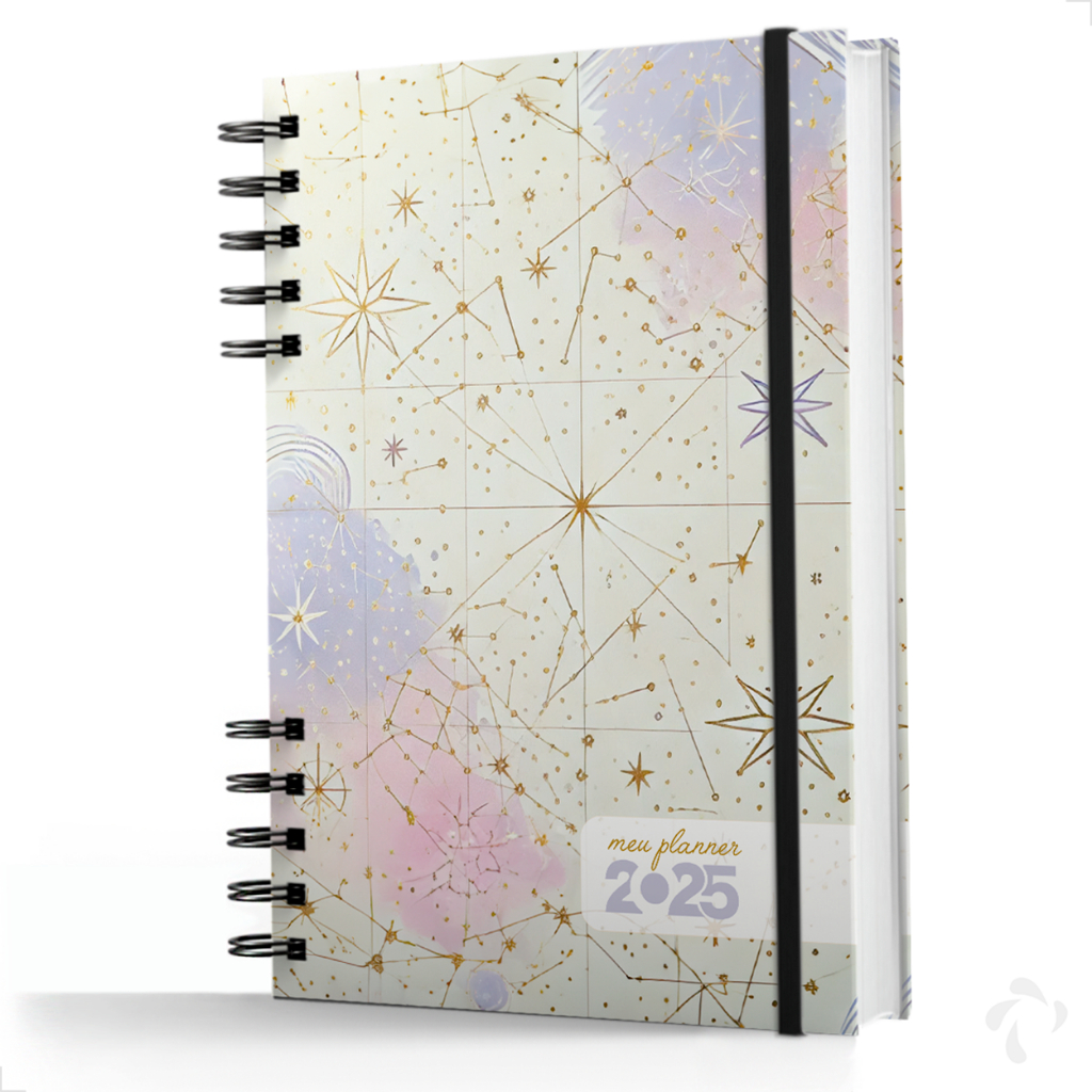 Nisti Print Planner Semanal Mensal Capa Dura Coleção Cute Stellar