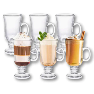 Jogo 3 ou 6 Canecas Taças Real 120ml Para Capuccino Café Vidro Cristalino Luxo