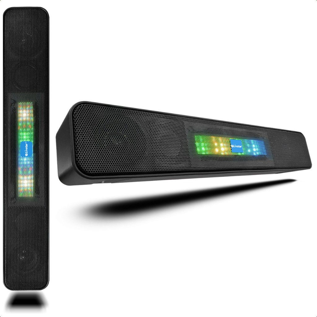 Caixa de Som Alto Falante Soundbar 14W Bluetooth Recarregável Bivolt Portátil Tf Am/Fm