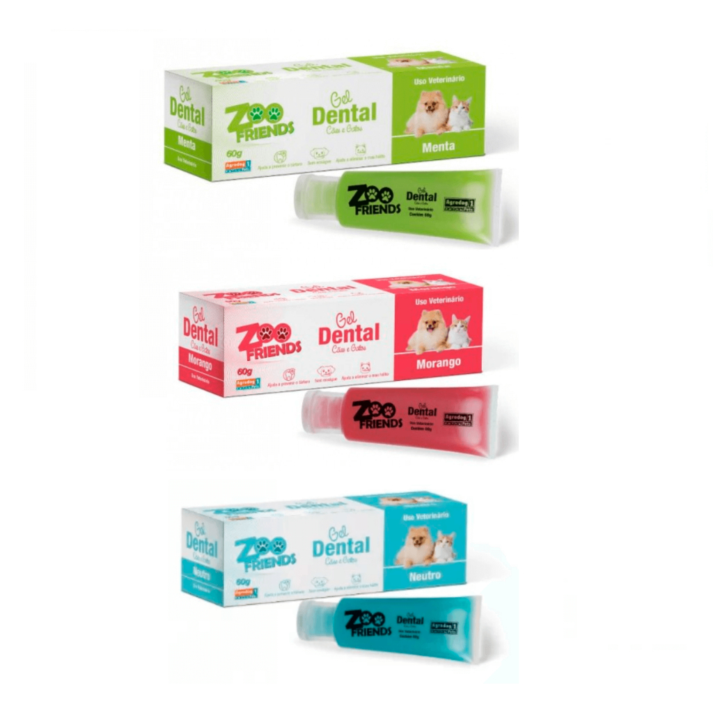Gel Creme Dental Pasta de Dente para Cães e Gatos Original Zoofriends ...