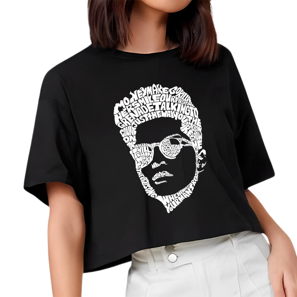 Blusa Cropped Basico Bruno Mars Cantor Show Brasil Faces Musicas Algodao