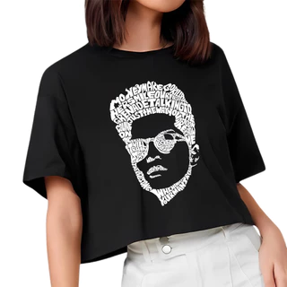Blusa Cropped Basico Bruno Mars Cantor Show Brasil Faces Musicas Algodao