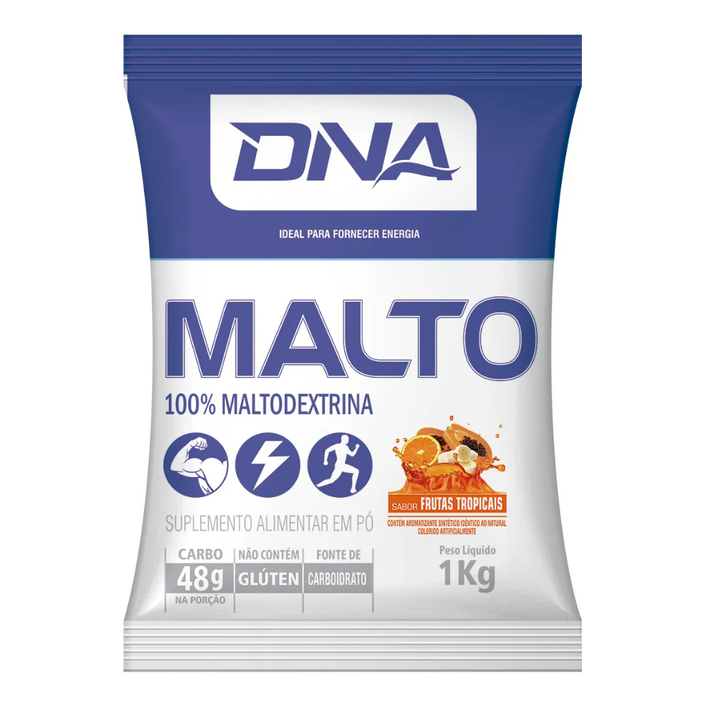 Malto Dextrina Rápida Absorção Pré Treino 1kg Sabor Frutas Tropicais ...