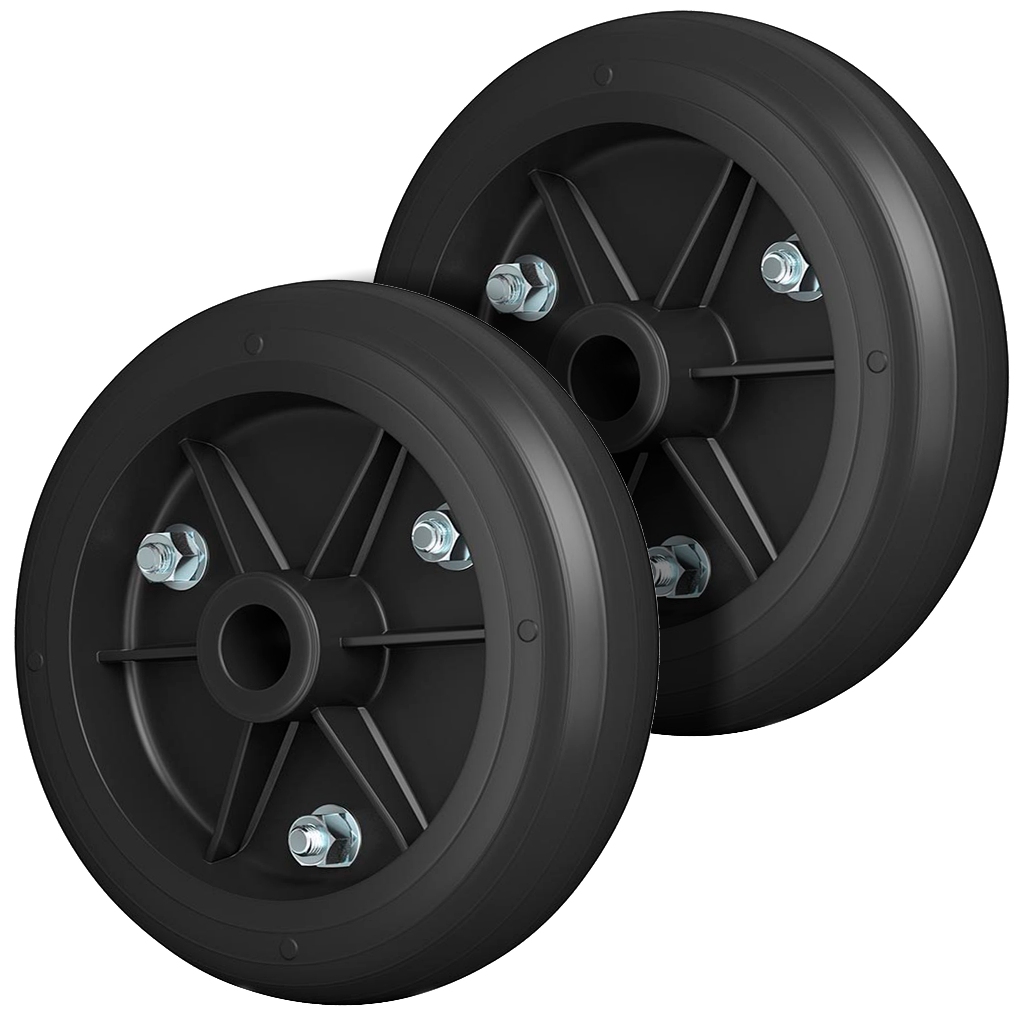 Kit 2 Rodas PVC 9 Polegadas P/ Carrinho Diâmetro Furo 7/8 Suporta 165kg
