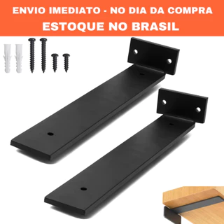 Mão Francesa 20cm Cantoneira Invisível Suporte Invertida Aço Cantoneira RIO DESIGN99