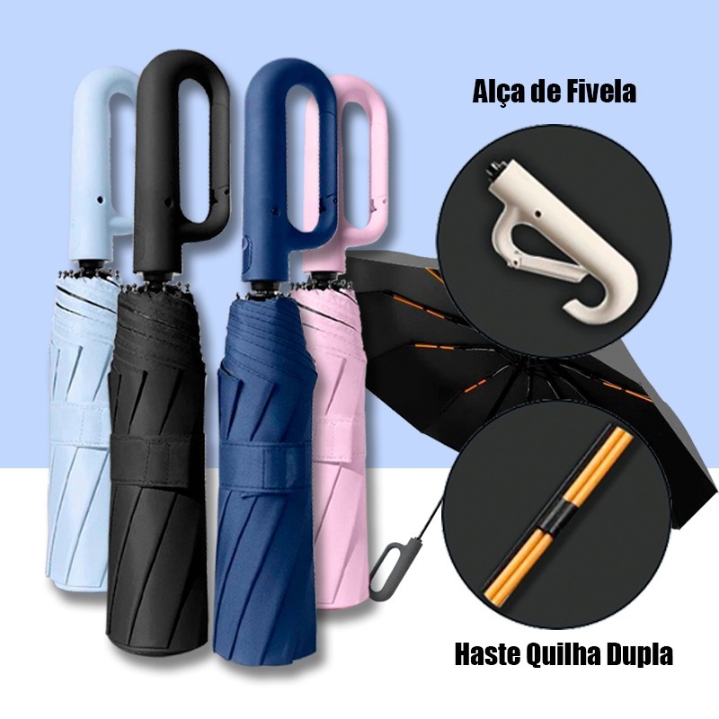 Guarda-chuva Automático Proteção Solar UV Dobrável Anel de Fivela Com ...
