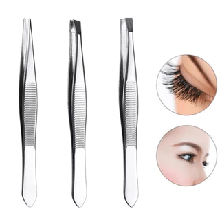 Kit Com 3 Peças Pinças Profissionais em Aço Inoxidável Para Sobrancelhas - Remoção Precisa de Pelos - WL em Oferta na Shopee