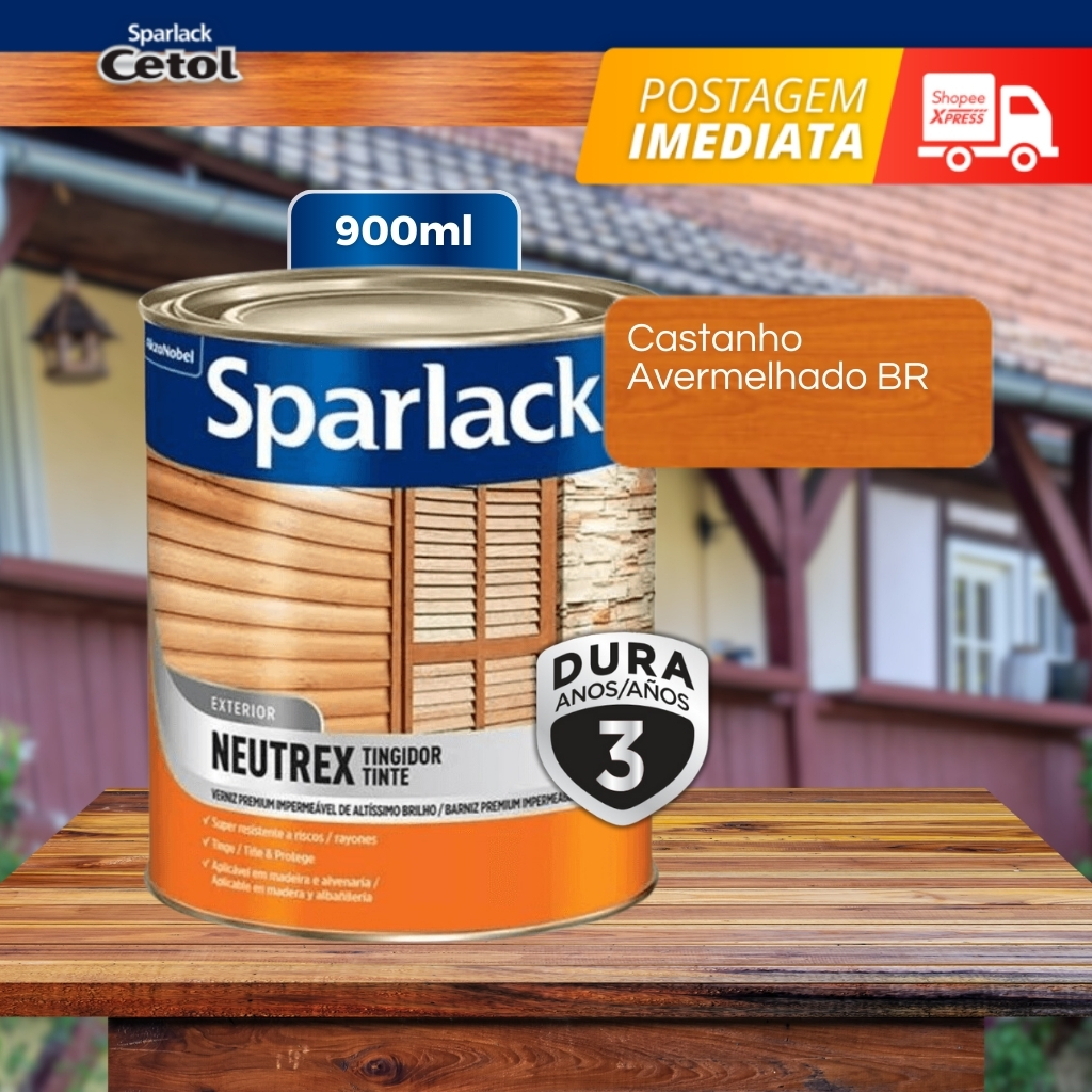 Verniz Sparlack Neutrex Castanho avermelhado Tingidor Brilhante Cores ...