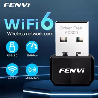 Adaptador WiFi 6 - Fenvi - Mini USB AX286 - 300mbps p/ Sistema Windows7/10/11