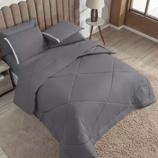 Kit de Edredom Casal Queen Dupla Face Quentinho e Macio em Oferta na Shopee