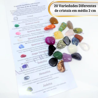 Kit 20 Pedras, Cristais Naturais, Ametista, Quartzo Rosa, Selenita, Olho de Tigre,Jade, Cristal... em Oferta na Shopee