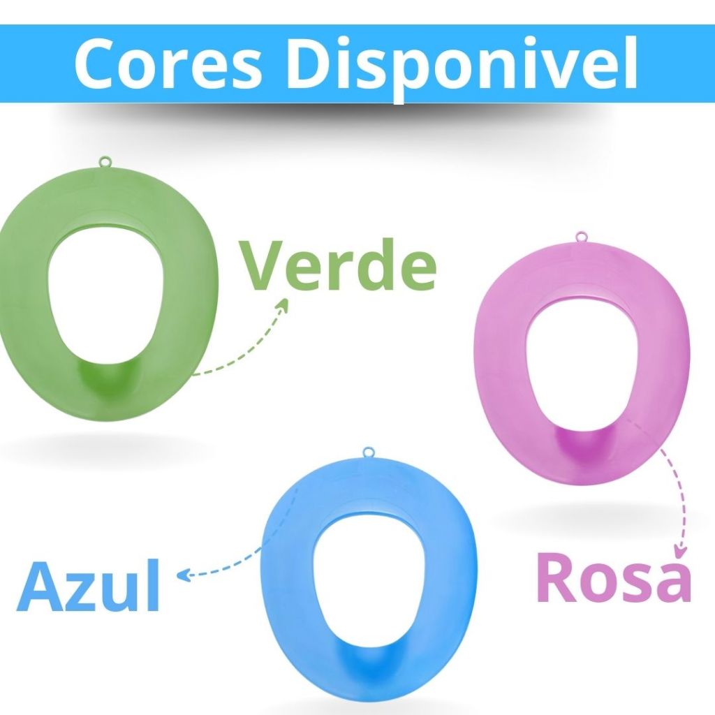 Assento Redutor Infantil Para Desfraude Vaso Sanitário Styll Baby Azul Rosa e Verde Menino e Menina NOVIDADE