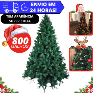 Árvore de Natal CHEIA Tradicional 2,10M 1,8M e 1,2M- 800 600 e 200 Galhos Ajustável Hastes Flexíveis BASE DE METAL