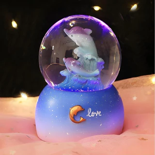 Mini Globo De Neve com LED Golfinhos Luatek RR-04