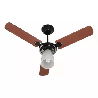 Ventilador De Teto Tron Marbela Preto Mdf Pás Verniz Diâmetro 960 Mm Quantidade De Pás 3