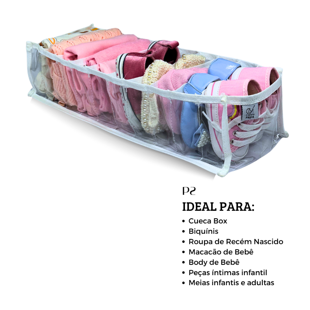 Organizador de Roupas P2 para Roupa de Bebê, Cueca Box, Macacão, Peças ...