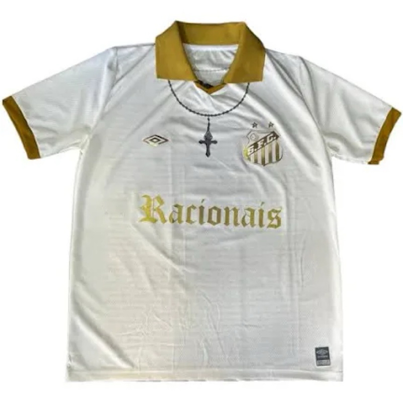 camisa futebol Santos racionais preto e bege 24/25 masculino