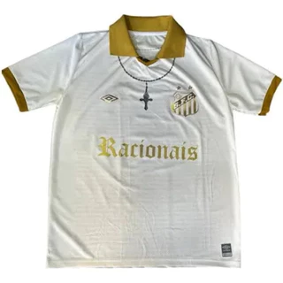 camisa futebol Santos racionais preto e bege 24/25 masculino