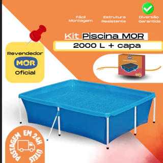 Kit Piscina Estruturada + Capa Standard 2000 Litros Mor
