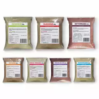 Farinha Gengibre Guaraná Ca tuaba Marapuama Ma ca Peruana Beterraba Farinha de Uva (Vigora e Treino) 100g em Oferta na Shopee