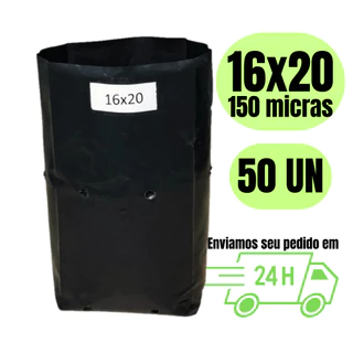 Saco plastico 16x20 para mudas saquinho para plantar - 50 unidades