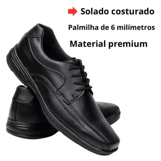 Sapato Social Masculino Couro Anti Estresse Palmilha Confort Gel ENVIO MESMO DIA