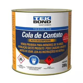 COLA DE CONTATO 200G SAPATEIROS SAPATOS TENIS CARPETES TEKBOND