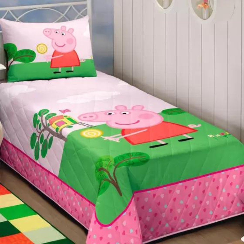 Colcha Infantil Peppa Pig - Matelasse 1,5m x 2,1m Lepper | Shopee Brasil