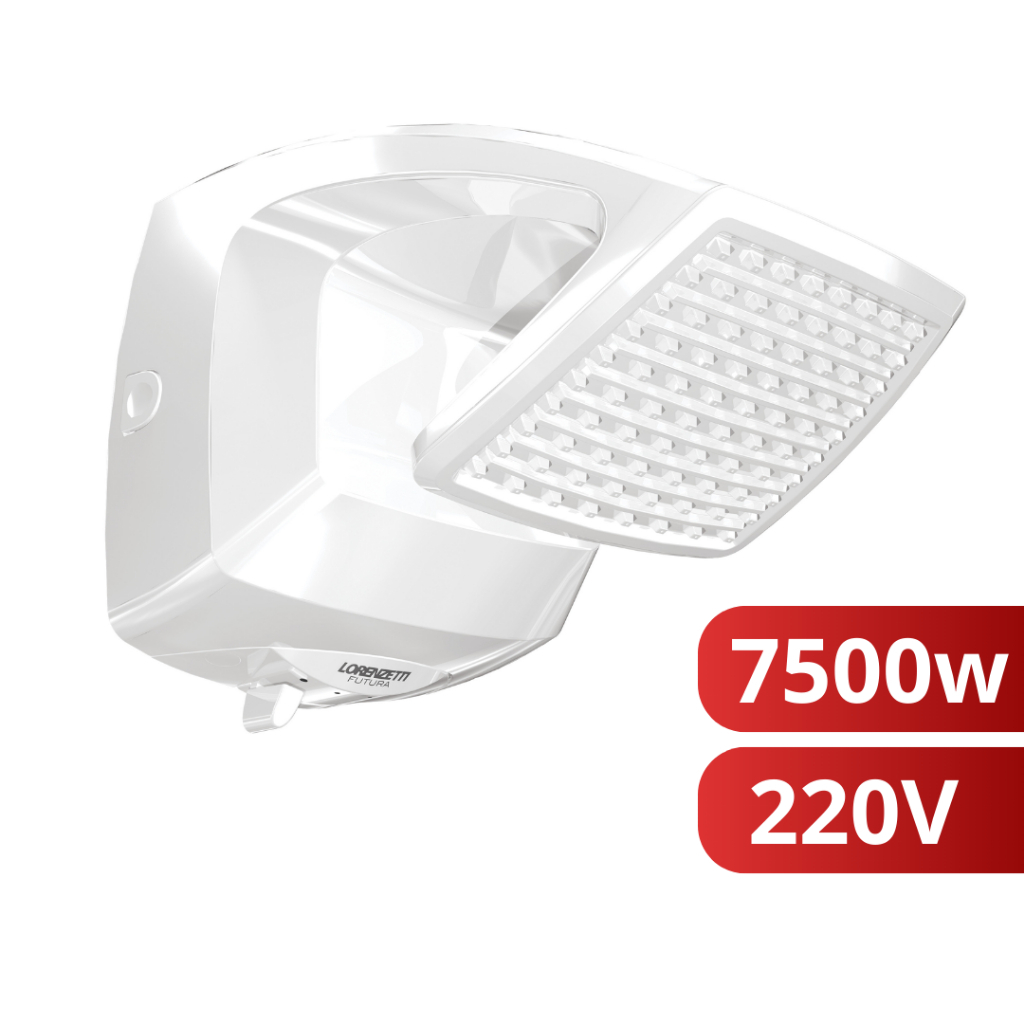 Chuveiro Ducha Futura Multitemperaturas Branco 220v 7500w Lorenzetti Design moderno