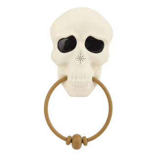Enfeite Halloween Campainha Caveira Com Luz Som Branca