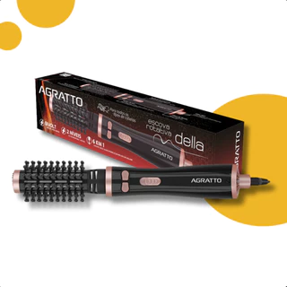 Escova Rotativa Della Agratto Bivolt Seletivo 6 em 1 1000W/1200W Seca Alisa Modela Volume Brilho