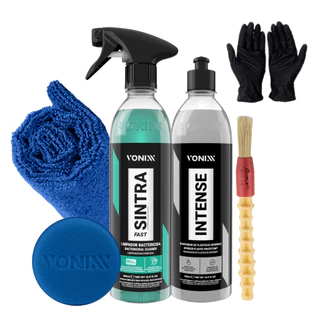 Kit Sintra Fast Limpador Bactericida  Intense Renovador De Plasticos Toalha Aplicador Pincel Luva em Oferta na Shopee