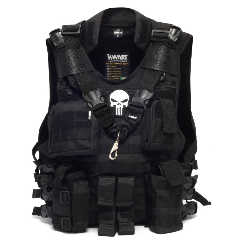 Capa de Colete Tático Modular Aero WWART TACTICAL Completo Preto